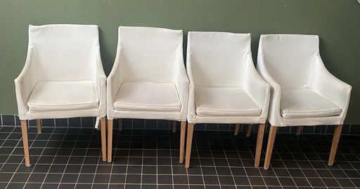 8X Chaises de salle à manger Flexform Modèle Pat Small Blanc