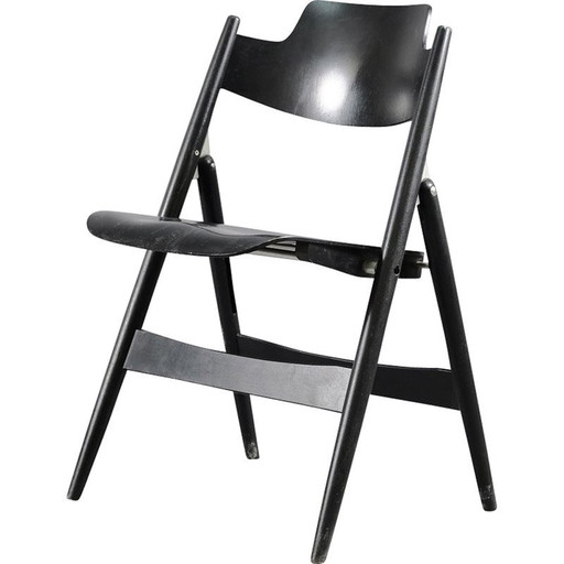 Chaise pliante vintage SE18 en hêtre d'Egon Eiermann pour Wilde and Spieth, Allemagne 1960