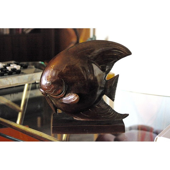 Image 1 of Poisson vintage en bronze indochinois 1950s