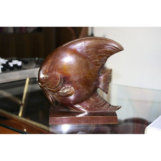 Image 1 of Poisson vintage en bronze indochinois 1950s