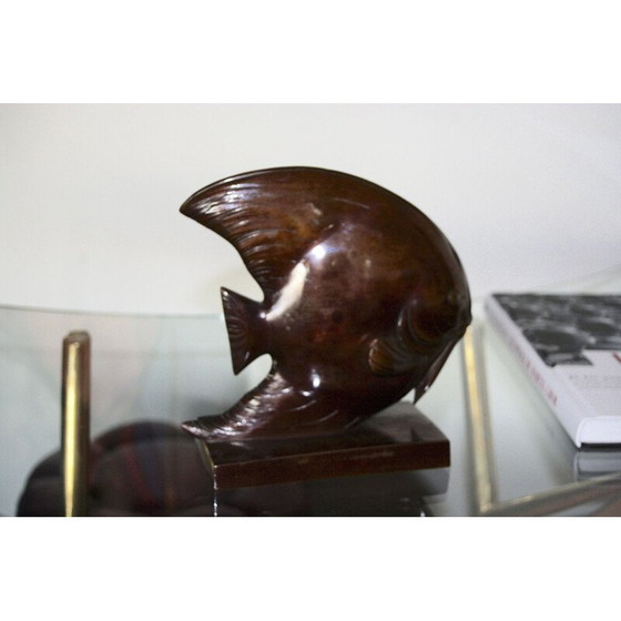 Image 1 of Poisson vintage en bronze indochinois 1950s