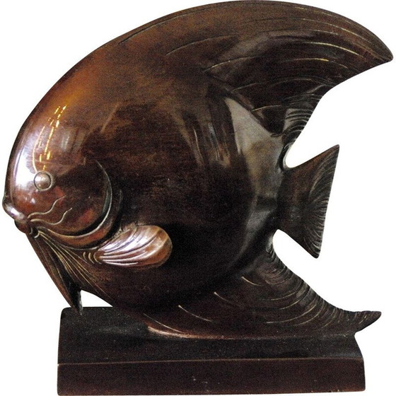 Image 1 of Poisson vintage en bronze indochinois 1950s