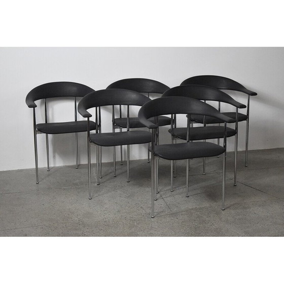 Image 1 of Ensemble de 4 chaises P40 vintage par Giancarlo Vegni et Gianfranco Gualtierogotti pour Fasem, années 1980