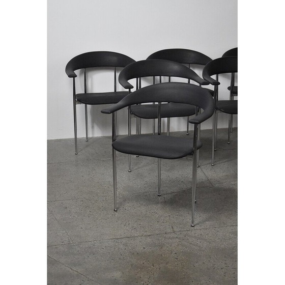 Image 1 of Ensemble de 4 chaises P40 vintage par Giancarlo Vegni et Gianfranco Gualtierogotti pour Fasem, années 1980