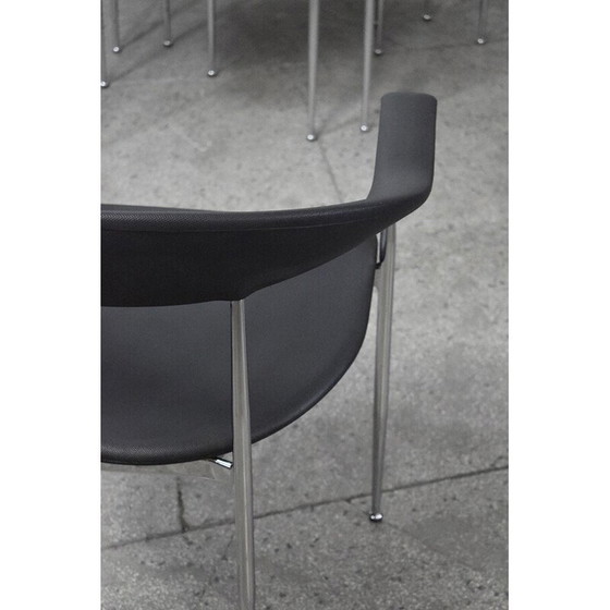 Image 1 of Ensemble de 4 chaises P40 vintage par Giancarlo Vegni et Gianfranco Gualtierogotti pour Fasem, années 1980