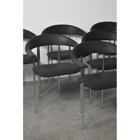 Image 1 of Ensemble de 4 chaises P40 vintage par Giancarlo Vegni et Gianfranco Gualtierogotti pour Fasem, années 1980