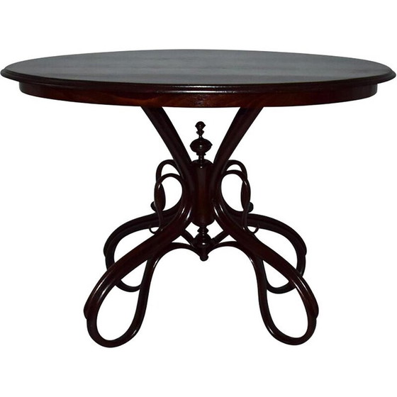 Image 1 of Table de salle à manger vintage en hêtre courbé, années 1890