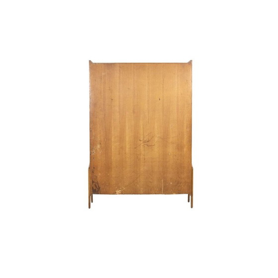 Image 1 of Bibliothèque vintage en chêne avec portes coulissantes en verre, 1960