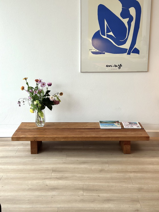 Image 1 of Table basse vintage japonaise Wabi Sabi solide
