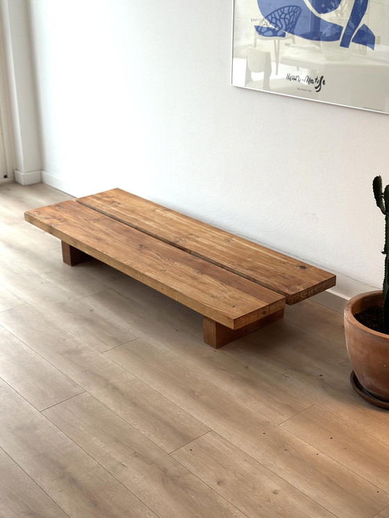 Image 1 of Table basse vintage japonaise Wabi Sabi solide
