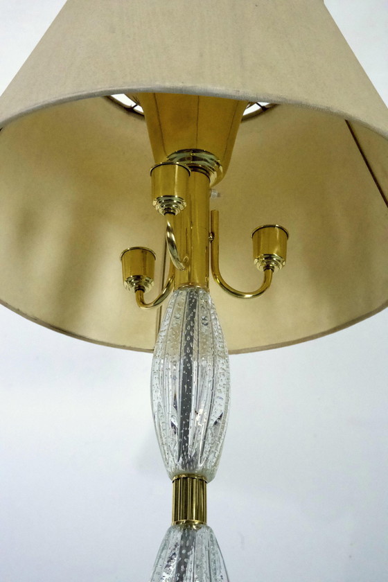 Image 1 of Ercole Barovier, rare lampadaire Bullicante en verre de Murano et laiton. Italie 1940S