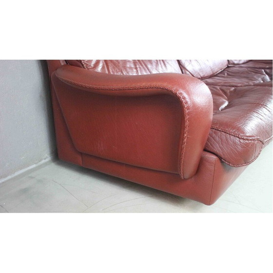 Image 1 of Canapé vintage en cuir marron par Madsen & Schubell, 1970