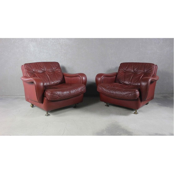 Image 1 of Canapé vintage en cuir marron par Madsen & Schubell, 1970