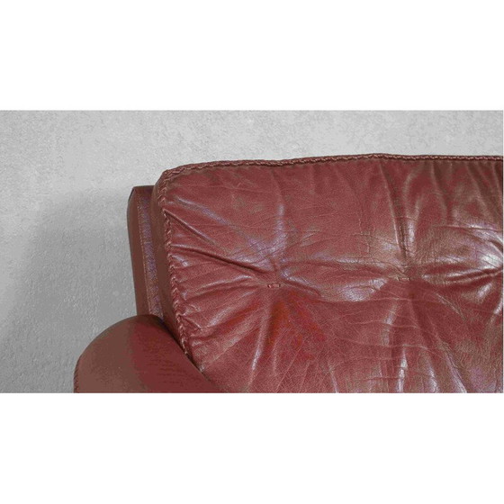 Image 1 of Canapé vintage en cuir marron par Madsen & Schubell, 1970