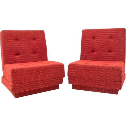 Paire de fauteuils pliants vintage par Dřevotvar Pardubice, Tchécoslovaquie 1980
