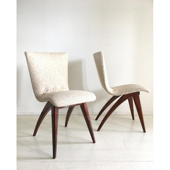 Image 1 of Ensemble de 4 chaises blanches vintage Model Swing par CJ van Os Culemborg