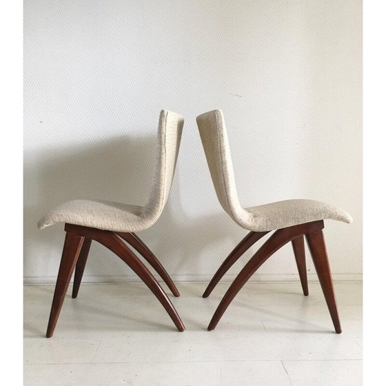 Image 1 of Ensemble de 4 chaises blanches vintage Model Swing par CJ van Os Culemborg