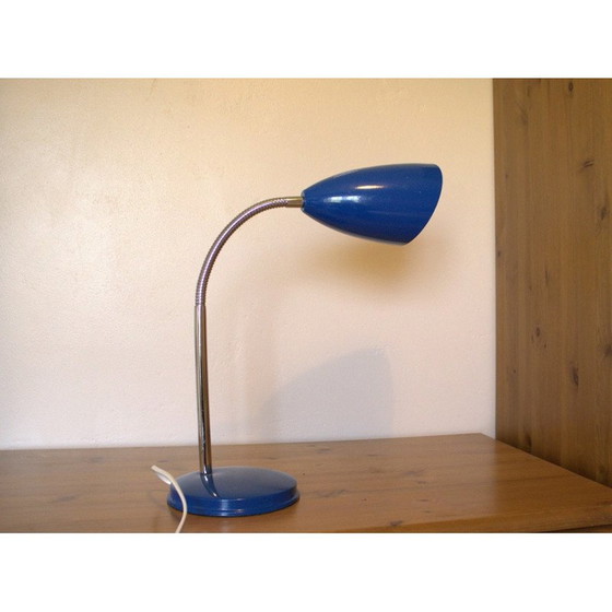 Image 1 of Lampe de table bleue du milieu du siècle, Italie années 1950