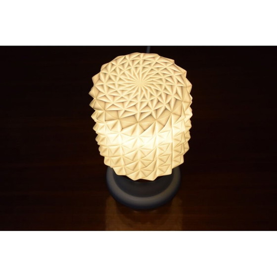 Image 1 of Lampe de table vintage en verre au lait par Jilove u Decina, Tchécoslovaquie 1960