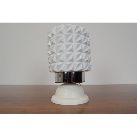 Image 1 of Lampe de table vintage en verre au lait par Jilove u Decina, Tchécoslovaquie 1960