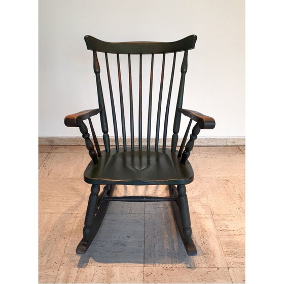 Image 1 of Chaise à bascule vintage en bois, 1970