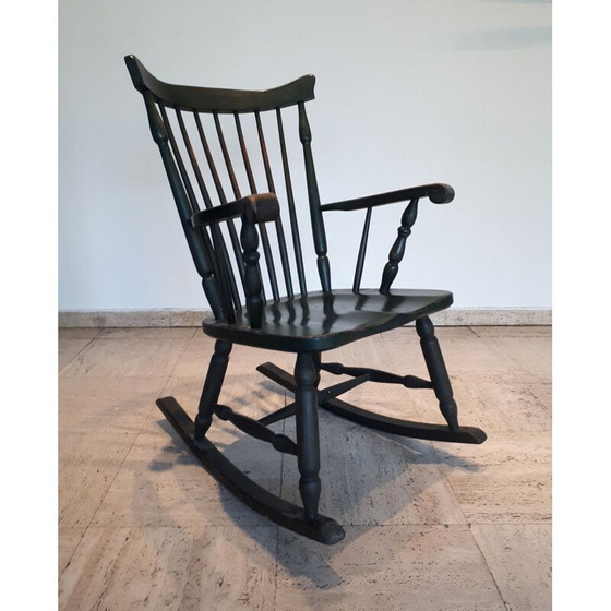 Image 1 of Chaise à bascule vintage en bois, 1970