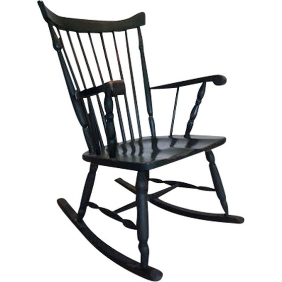 Image 1 of Chaise à bascule vintage en bois, 1970