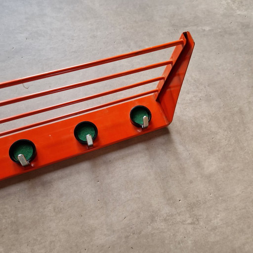 Porte-manteau Vintage 70's Orange Porte-manteau Années 70s Porte-manteau mural