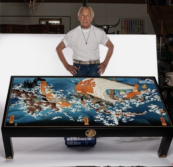 Image 1 of Hokusai, Table basse unique phosphorescente (1985)