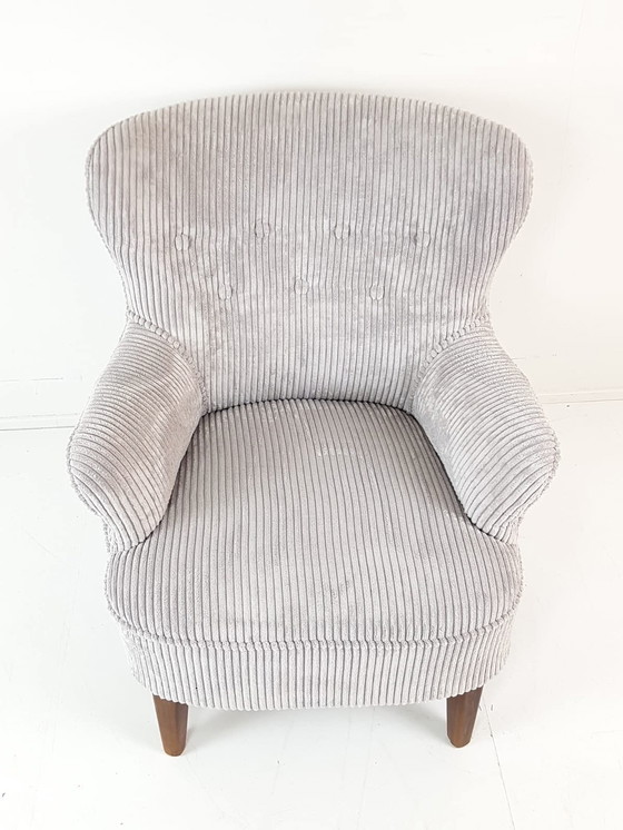 Image 1 of Vintage Artifort Theo Ruth Armchair Light Grey Rib Ladies