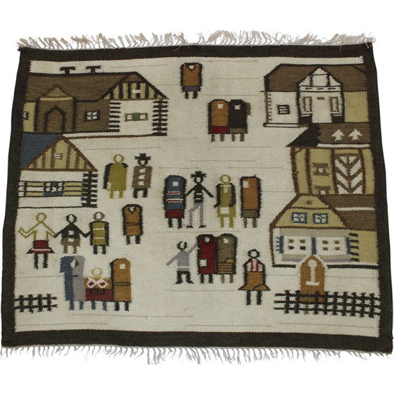 Image 1 of Tapisserie vintage en laine, Pologne 1970