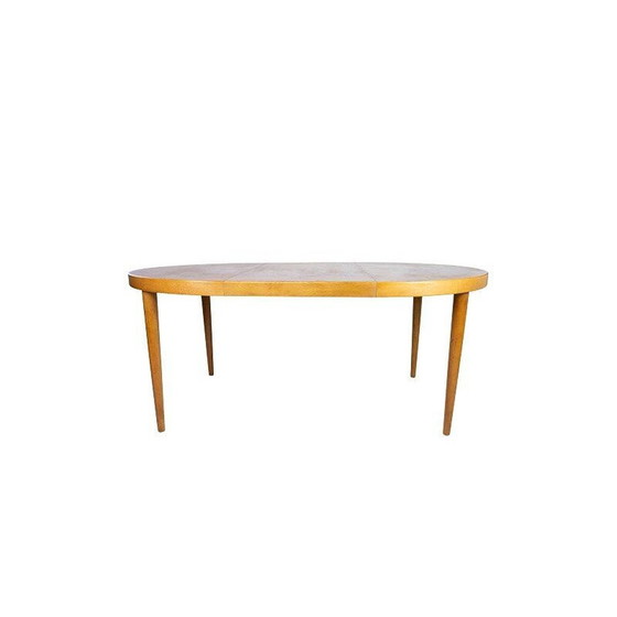 Image 1 of Table vintage en bois clair avec deux rallonges par Omann Junior, 1960