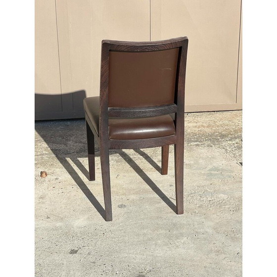Image 1 of Ensemble de 8 chaises de salle à manger vintage "Calypso" en chêne et cuir marron par Antonio Citterio pour Maxalto