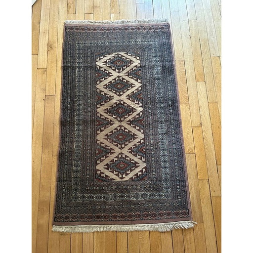 Tapis vintage en laine nouée à la main, Pakistan 1970
