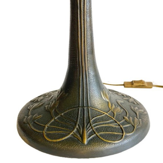 Image 1 of Lampe de table Tiffany xl vintage Mid Century 1960s fleurs