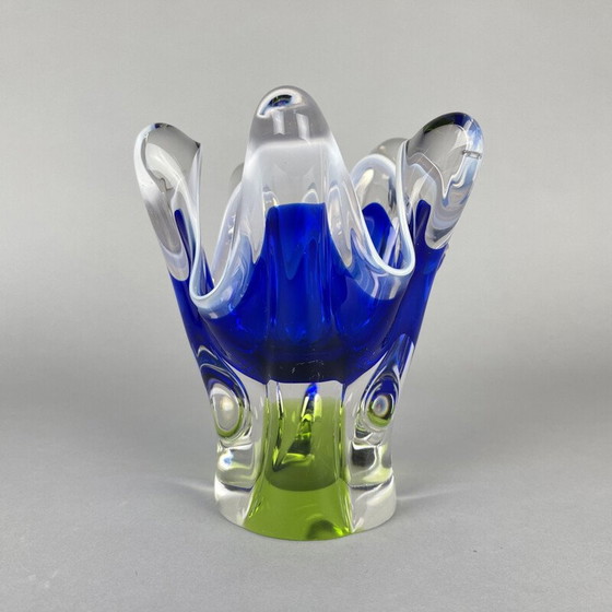 Image 1 of Vase en verre d'art vintage par Josef Hospodka pour Chribska Glassworks, 1960s