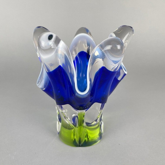 Image 1 of Vase en verre d'art vintage par Josef Hospodka pour Chribska Glassworks, 1960s