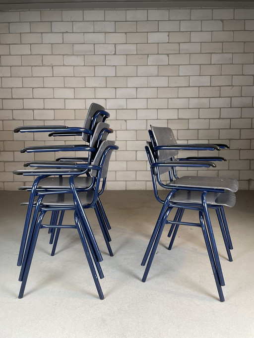 5X Chaise d'école industrielle