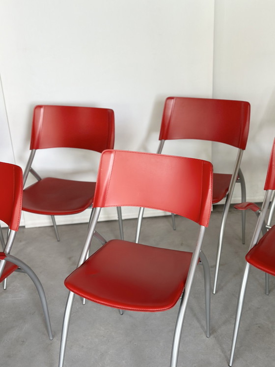 Image 1 of 7x Chaise de salle à manger design Calligaris, Italie