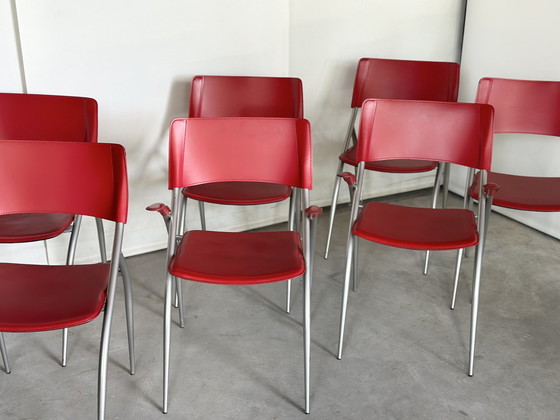 Image 1 of 7x Chaise de salle à manger design Calligaris, Italie