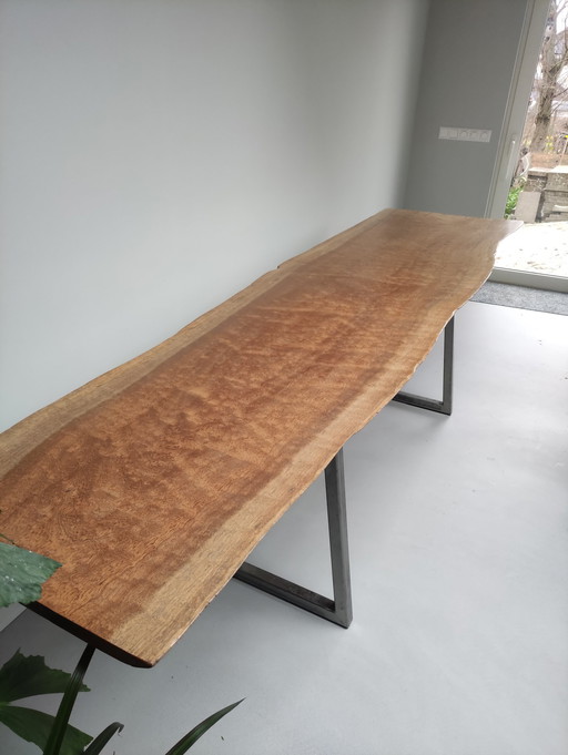 Table de salle à manger en bois dur acajou fait main