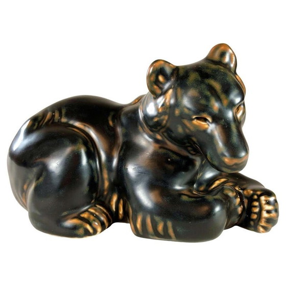 Image 1 of Figurine d'ours knud danois du milieu du siècle par Kyhn pour Royal Copenhagen, années 1950