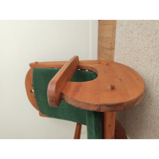 Image 1 of Vintage rocking chair in pine wood and velvet, 1970