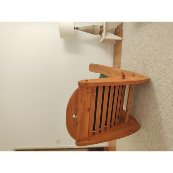 Image 1 of Vintage rocking chair in pine wood and velvet, 1970