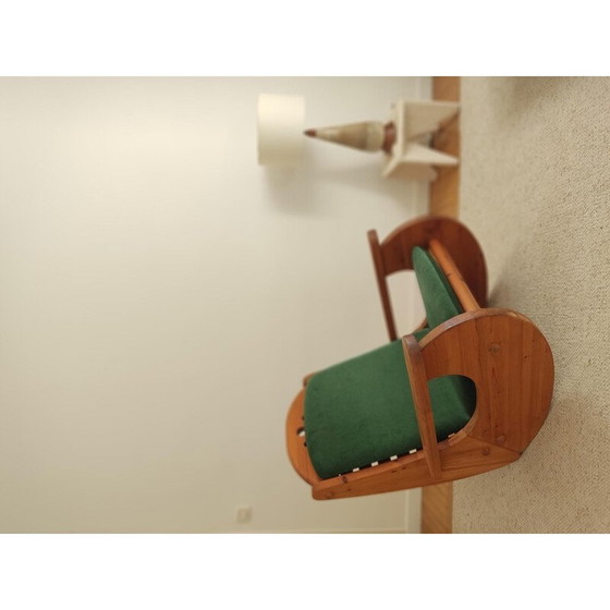 Image 1 of Vintage rocking chair in pine wood and velvet, 1970