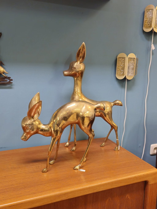 Vintage Brass Xl Deer Bambi Deer Copper