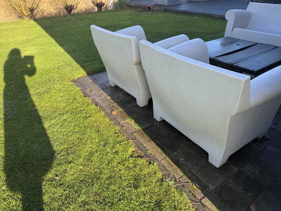 Image 1 of Kartell-Bubble Club Garden Bench +2 Chairs White