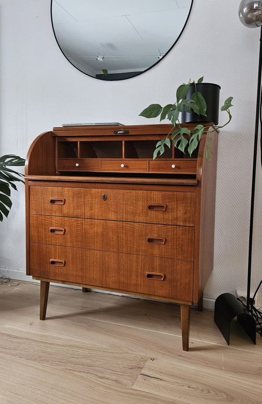 Bureau secrétaire scandinave vintage des années 1960