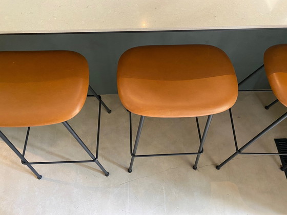 Image 1 of 1 Tabouret de bar Muuto Fiber Cuir Cognac