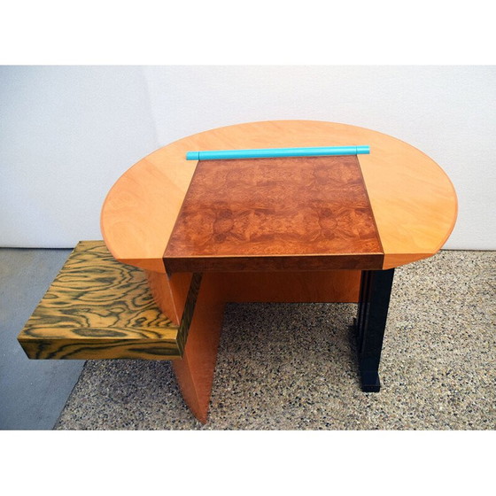 Image 1 of Bureau vintage Sophia en bois massif et métal par Aldo Cibic pour Memphis Milano, 1985